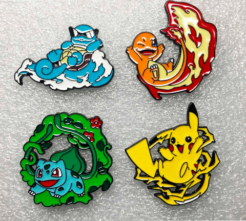 Pkmn Elements Character Pin Badge - Choose your character