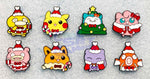 Pkmn Set of 8 Christmas Themed Pin Badges