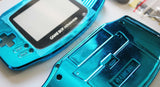 Game Boy Advance (GBA) Complete Replacement Housing Shell Kit - Chrome Blue